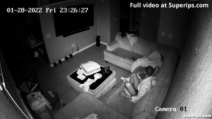 IPCAM  Black American couple fucks on the couch