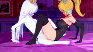 Bowsette &amp; Boosette Scissoring Each Other~Lesbian/Yuri Hentai NSFW Animation (English Voice Acting)
