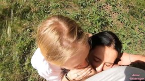 Nice POV double blowjob from two slutty girlfriends