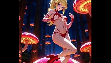 Princess Peach dancing in a magic forest (Ai animation)