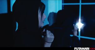 Evil spirit possesses Asian babe then makes cute blonde girl deepthroat futa transformation