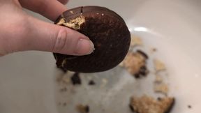 Verbal Humiliation Toilet Pee on Chocolate Pies for Piggy