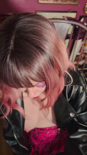 Hot Wife Tina Snua Goes Braless Under A Leather Jacket &amp; Smokes A Cigarette - Snap Inhales OMI OME Drifting Smoke Rings