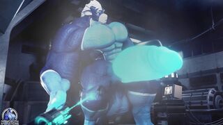 Growth Ray, Druth cloth ripping muscle growth cartoon vignette