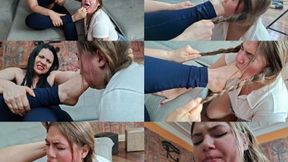 PERVERSE WITH THE CHOCKING FEET - GODDESS LETICIA MILLER & SLAVE MANU ( PREPPY GIRL) EXCLUSIVE LM VIDEOS APRIL 2026 - CLIP 2