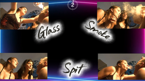 Tati and Mode hocking and spitting finishing touch with their spit glass.