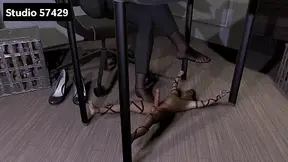 Under Giantess Secretary's Nylon Feet