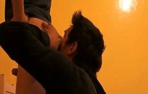 Hot ass play and riming against the wall