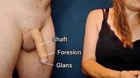Mature British MILF milks uncut cock in disgusting foreskin play
