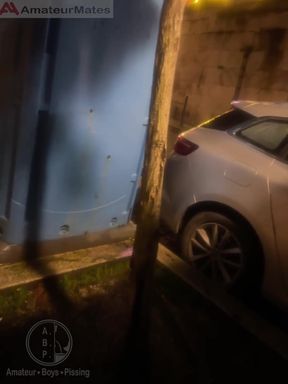 Amateur Boy Opens Street Public Toilets, Catches His Ginger Friend Peeing and Lends Him a Helping Hand