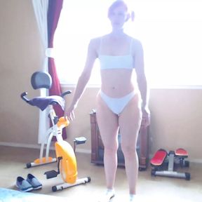 Aurora Willows &ndash; White bikini bike ride