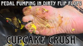 Pedal pumping in dirty flip flops