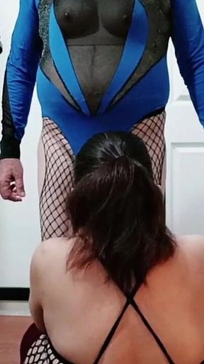Cuckold Daddy Watching TS Daughter and Son Having Sex.