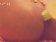 Black trans girl fucks ass with dildo