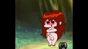 Futa girlfriend jacking off in the forest alone