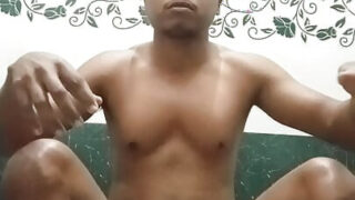 Happy young Indian amateur oils up and fucks his own tight ass in homemade bathroom video