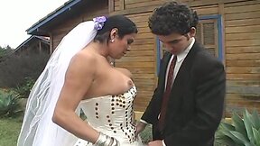 Hot shemale bride fucks new hubby