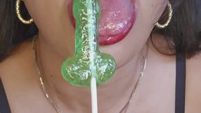 Lollipop sucking and chewing
