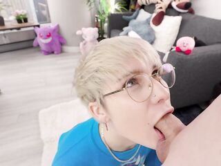 Femboy Stepbro Sucks and deepthroats Twink wang