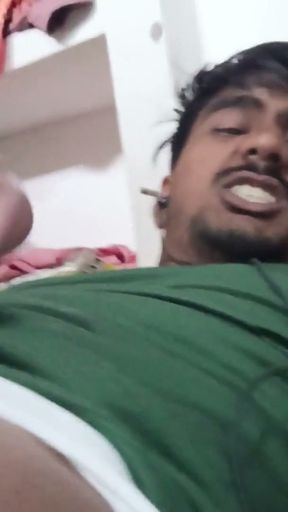 Massaging my penis with my hand   Clip 1