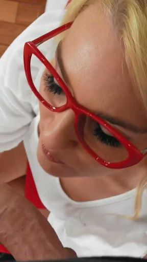Stepson Can Fuck Blonde Stepmom Anytime He Wants, Even While She Is Working With Her Boss - UsePOV   Clip 2