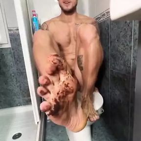 Boygymvip Onlyfans Male Model Playing with Dirty Feet