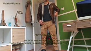 Straight guy has a secret. Likes Thong, Smoking, Anal, Oil, Feet, Cumshot