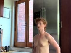 Amateur milf with small tits has a passion for naked yoga