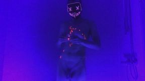 Body painting with Halloween mask