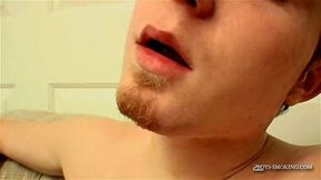 Gay teen Wets His Cigar With The Tip Of Dick