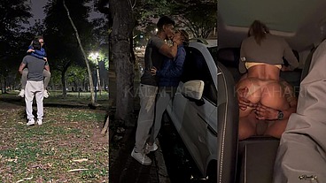 "Olha o macho me fudendo no seu carro, seu corno" - Personal com pau grande fode a casadinha mais safada do brasil na frente do marido corno apos um treino safado no parque.