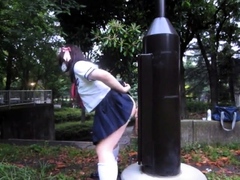 Amateur Japanese Teen CD outdoor dildo