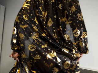 Cute slutty witch in ebony nylons sucks and screws for Halloween - Pantera Nika