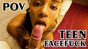 Exotic ALT CHICK Gets Deepthroated & Facefucked By Big Dick - Rough Sex, InterraciaSloppy Blowjob