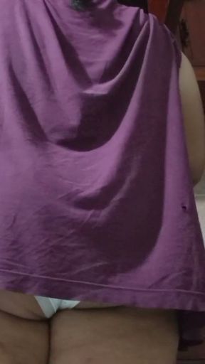 My mother-in-law in the kitchen shows transparent panty   Clip 2
