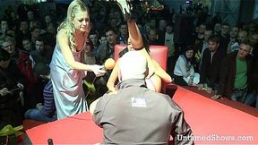 Slutty stripper shows off at a wild sex show