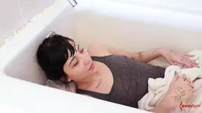 Goth Charlotte Gagged on Cock While Bound