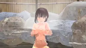 Anime Beauty Drops Her Towel in Steamy Hot Springs Encounter