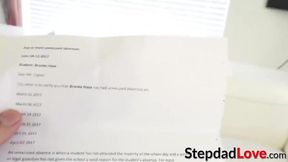 Stepdad fucks his daughter because of bad grades in school