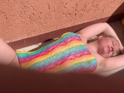 Blonde armpit hair showing, with shadow play. Funny