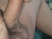 Messy strong cumshot from thick dick