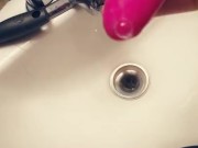 My sticky juices after ploughing myself with my vibe~ (Short vid)
