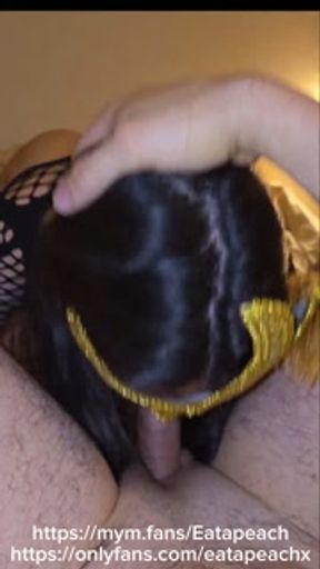 Sloppy blowjob until he fucks my mouth