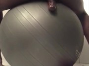 Cum Drips Down Fitness Ball | OnlyFans / jocktheblackthot
