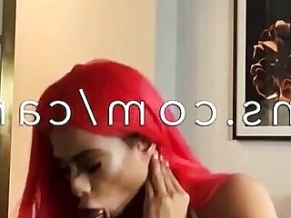 Shemale Porn Video Ebony TS Cums while getting Fucked