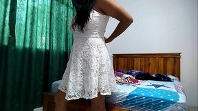 Sarita changing clothes to be fucked later