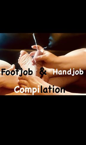 Footjob and Handjob Compilation.