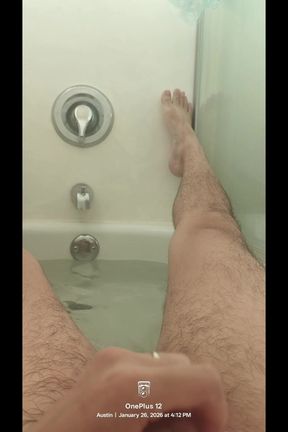 Solo Dick Rubbing in Bathtub
