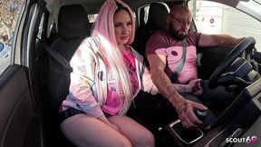 crazy bitch maria gail seduce old german uber driver to risky outdoor sex without condom