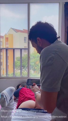 Twink Fucks His Straight Guy Bareback with His Girlfriend When His Is Not at Home